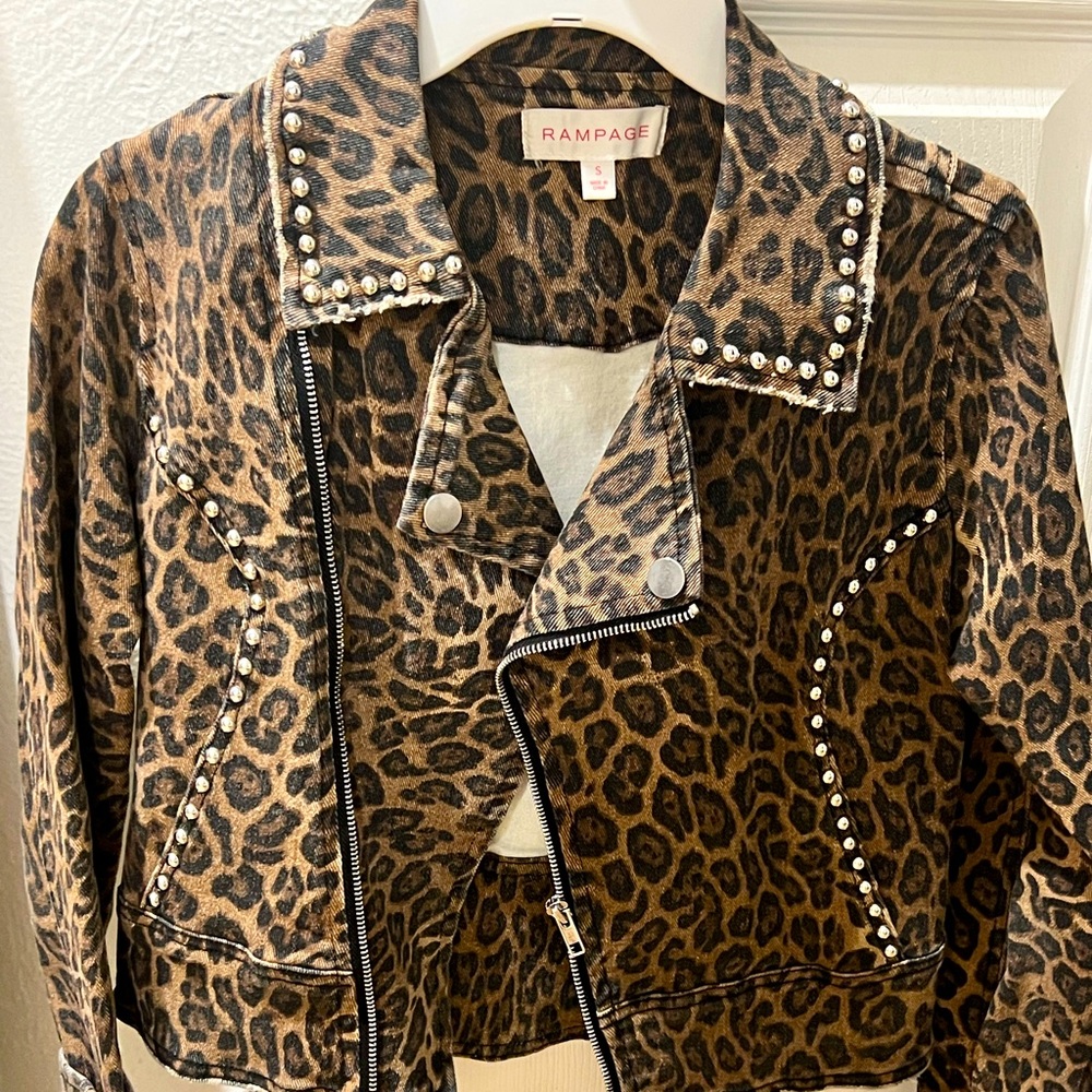 Cheetah jean jacket